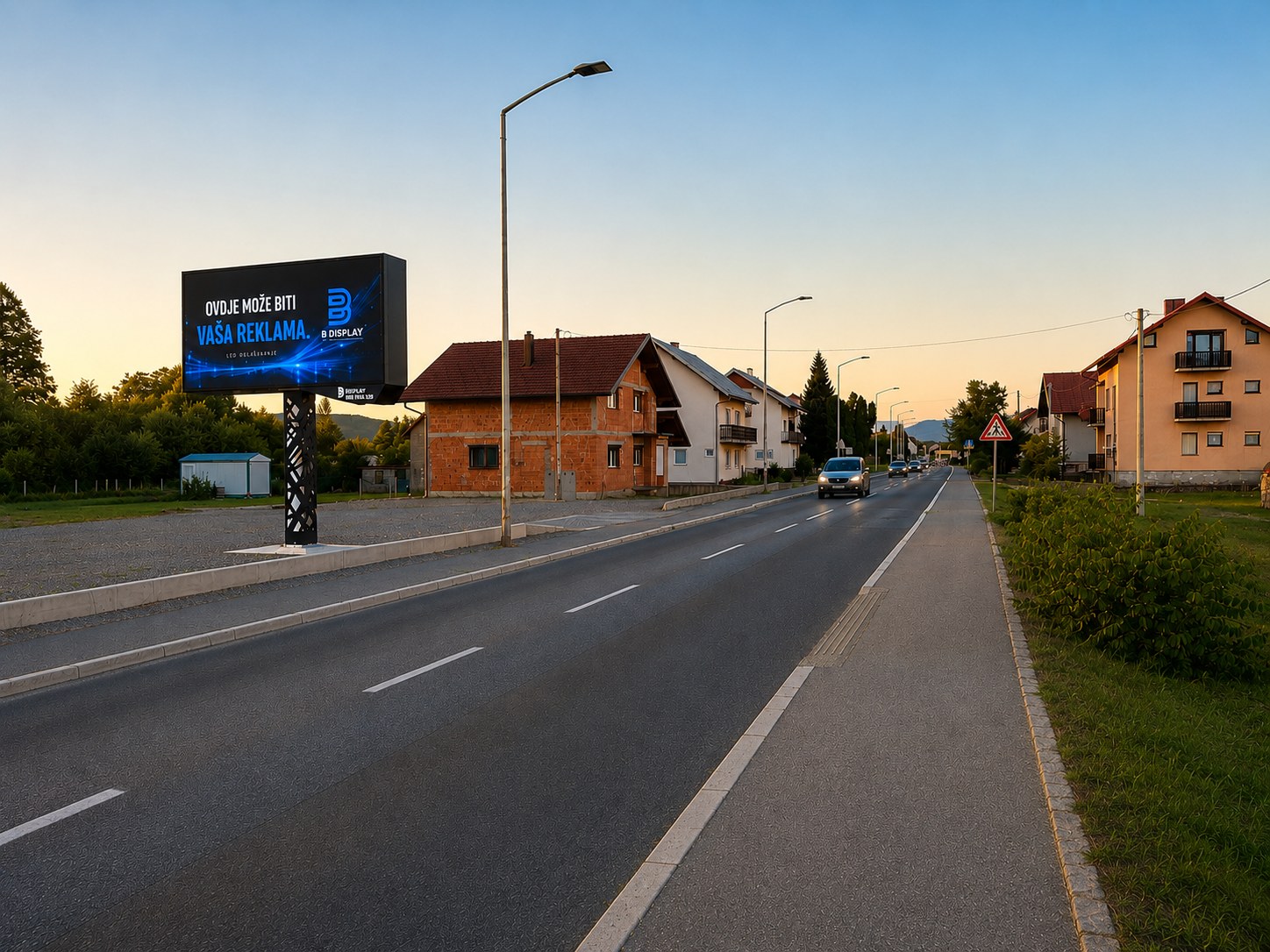 LED display B Display, strana okrenuta prema izlazu iz Ogulina